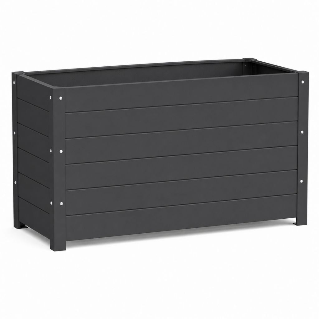 Fioriera rialzata rettangolare in acciaio zincato antracite 100 × 40 × 77 cm